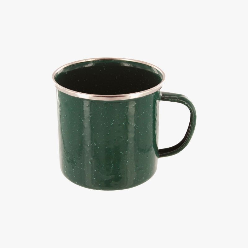 Deluxe Enamel Vintage Camping Mug, Green