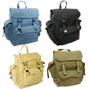Canvas Webbing Back Pack with Pockets