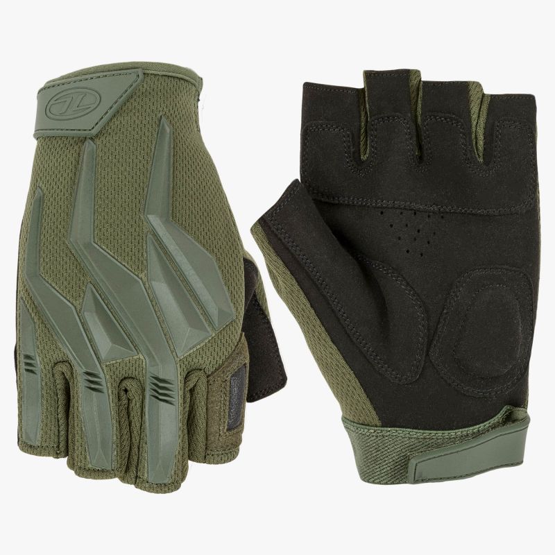 Highlander Forces Raptor Fingerless Gloves - Olive