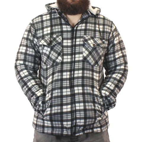 Mens Richmond Sherpa Fleece Shirt/Jacket - Charcoal