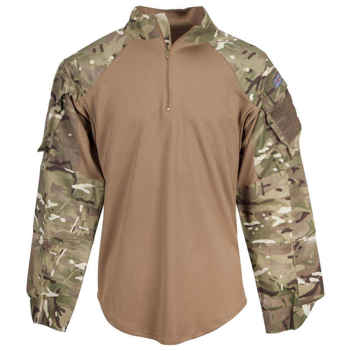 British UBAC Shirt - MTP Camo Sleeved, Tan Body