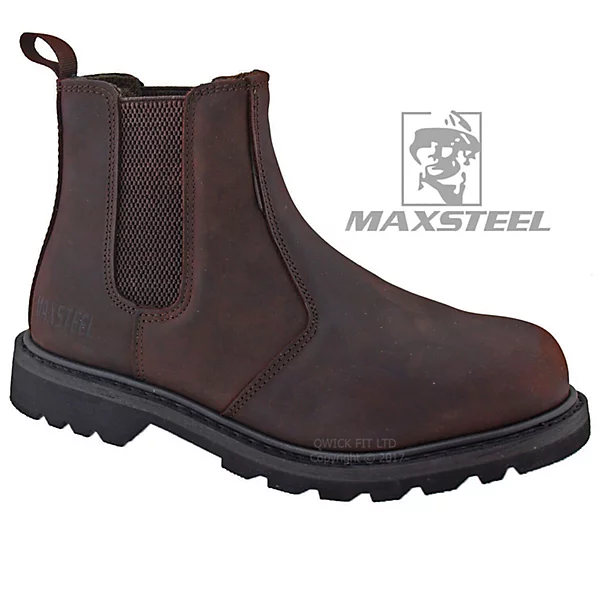 Maxsteel Goodyear Chelsea Dealer Steel Toe Cap Crazy Brown Ms22E