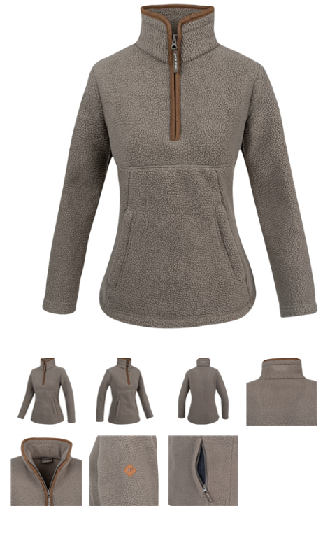 Jack Pyke Ladies Half Zip Sherpa Fleece Pullover - Shiitake